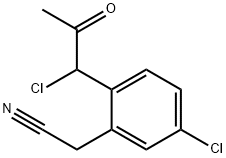 5-Chloro-2-(1-chloro-2-oxopropyl)phenylacetonitrile 结构式