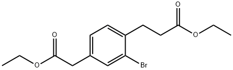 Ethyl 3-bromo-4-(3-ethoxy-3-oxopropyl)phenylacetate 结构式