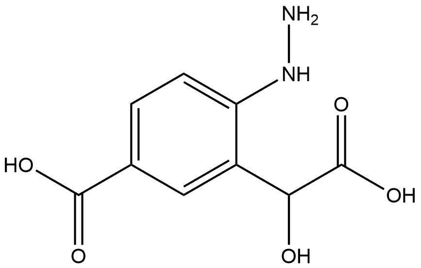 5-Carboxy-2-hydrazinylmandelic acid 结构式