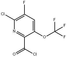 2-Chloro-3-fluoro-5-(trifluoromethoxy)pyridine-6-carbonyl chloride,1803908-24-8,结构式