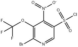 2-Bromo-4-nitro-3-(trifluoromethoxy)pyridine-5-sulfonyl chloride 结构式
