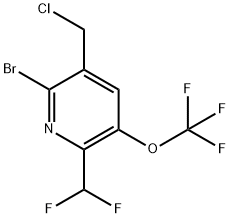 2-Bromo-3-(chloromethyl)-6-(difluoromethyl)-5-(trifluoromethoxy)pyridine 结构式