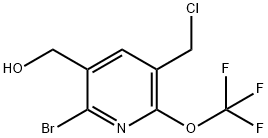 2-Bromo-5-(chloromethyl)-6-(trifluoromethoxy)pyridine-3-methanol,1803918-67-3,结构式