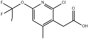 2-Chloro-4-methyl-6-(trifluoromethoxy)pyridine-3-acetic acid Structure