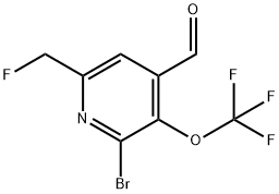 2-Bromo-6-(fluoromethyl)-3-(trifluoromethoxy)pyridine-4-carboxaldehyde 结构式