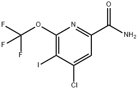 4-Chloro-3-iodo-2-(trifluoromethoxy)pyridine-6-carboxamide Structure