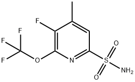 3-Fluoro-4-methyl-2-(trifluoromethoxy)pyridine-6-sulfonamide 结构式