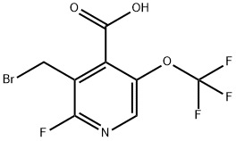 3-(Bromomethyl)-2-fluoro-5-(trifluoromethoxy)pyridine-4-carboxylic acid 结构式