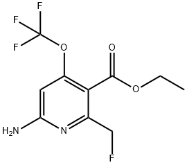 Ethyl 6-amino-2-(fluoromethyl)-4-(trifluoromethoxy)pyridine-3-carboxylate 结构式