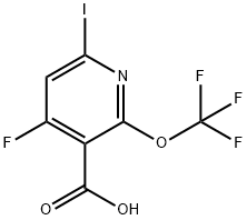 4-Fluoro-6-iodo-2-(trifluoromethoxy)pyridine-3-carboxylic acid 结构式