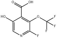 2-Fluoro-5-hydroxy-3-(trifluoromethoxy)pyridine-4-carboxylic acid 结构式