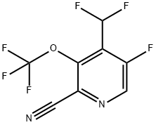 2-Cyano-4-(difluoromethyl)-5-fluoro-3-(trifluoromethoxy)pyridine,1803958-99-7,结构式