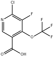 2-Chloro-3-fluoro-4-(trifluoromethoxy)pyridine-5-carboxylic acid Struktur