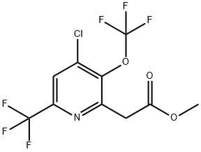 Methyl 4-chloro-3-(trifluoromethoxy)-6-(trifluoromethyl)pyridine-2-acetate,1803966-33-7,结构式