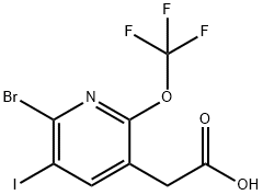2-Bromo-3-iodo-6-(trifluoromethoxy)pyridine-5-acetic acid,1803970-27-5,结构式