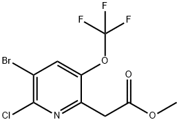 Methyl 3-bromo-2-chloro-5-(trifluoromethoxy)pyridine-6-acetate 结构式