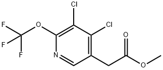 Methyl 3,4-dichloro-2-(trifluoromethoxy)pyridine-5-acetate,1803983-20-1,结构式