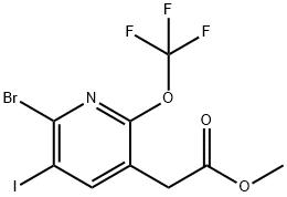 Methyl 2-bromo-3-iodo-6-(trifluoromethoxy)pyridine-5-acetate Structure