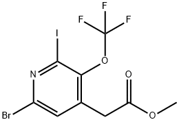 Methyl 6-bromo-2-iodo-3-(trifluoromethoxy)pyridine-4-acetate Struktur