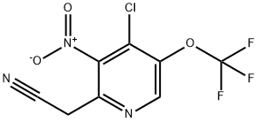 4-Chloro-3-nitro-5-(trifluoromethoxy)pyridine-2-acetonitrile,1803993-57-8,结构式