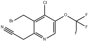 3-(Bromomethyl)-4-chloro-5-(trifluoromethoxy)pyridine-2-acetonitrile 结构式