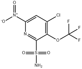 4-Chloro-6-nitro-3-(trifluoromethoxy)pyridine-2-sulfonamide Struktur