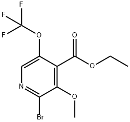 Ethyl 2-bromo-3-methoxy-5-(trifluoromethoxy)pyridine-4-carboxylate 结构式