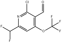 2-Chloro-6-(difluoromethyl)-4-(trifluoromethoxy)pyridine-3-carboxaldehyde Structure