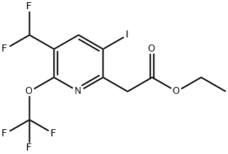 Ethyl 3-(difluoromethyl)-5-iodo-2-(trifluoromethoxy)pyridine-6-acetate 结构式