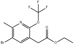 Ethyl 3-bromo-2-methyl-6-(trifluoromethoxy)pyridine-5-acetate,1804009-20-8,结构式