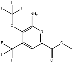 Methyl 2-amino-3-(trifluoromethoxy)-4-(trifluoromethyl)pyridine-6-carboxylate,1804025-28-2,结构式
