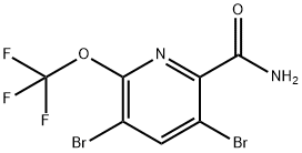 3,5-Dibromo-2-(trifluoromethoxy)pyridine-6-carboxamide Struktur