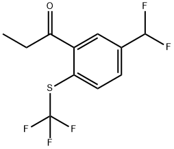 1-(5-(Difluoromethyl)-2-(trifluoromethylthio)phenyl)propan-1-one 结构式