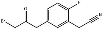5-(3-Bromo-2-oxopropyl)-2-fluorophenylacetonitrile Struktur