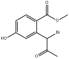 Methyl 2-(1-bromo-2-oxopropyl)-4-hydroxybenzoate 结构式