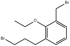 3-(3-Bromopropyl)-2-ethoxybenzylbromide Struktur