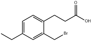 2-(Bromomethyl)-4-ethylphenylpropanoic acid Struktur