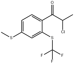 2-Chloro-1-(4-(methylthio)-2-(trifluoromethylthio)phenyl)propan-1-one 结构式