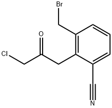 3-(Bromomethyl)-2-(3-chloro-2-oxopropyl)benzonitrile 结构式