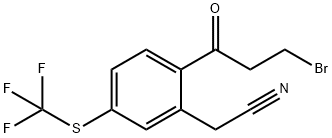 2-(3-Bromopropanoyl)-5-(trifluoromethylthio)phenylacetonitrile 结构式