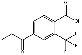 4-Propionyl-2-(trifluoromethyl)benzoic acid 化学構造式