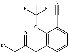 3-(3-Bromo-2-oxopropyl)-2-(trifluoromethoxy)benzonitrile,1804079-34-2,结构式