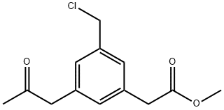 Methyl 3-(chloromethyl)-5-(2-oxopropyl)phenylacetate 结构式