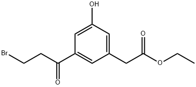 Ethyl 3-(3-bromopropanoyl)-5-hydroxyphenylacetate 结构式