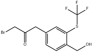 4-(3-Bromo-2-oxopropyl)-2-(trifluoromethylthio)benzylalcohol,1804090-31-0,结构式
