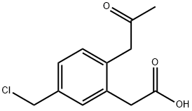 5-(Chloromethyl)-2-(2-oxopropyl)phenylacetic acid 结构式