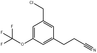 3-(3-(Chloromethyl)-5-(trifluoromethoxy)phenyl)propanenitrile,1804133-70-7,结构式