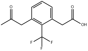 3-(2-Oxopropyl)-2-(trifluoromethyl)phenylacetic acid 结构式