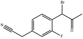 4-(1-Bromo-2-oxopropyl)-3-fluorophenylacetonitrile 结构式
