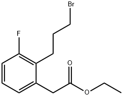 Ethyl 2-(3-bromopropyl)-3-fluorophenylacetate Struktur